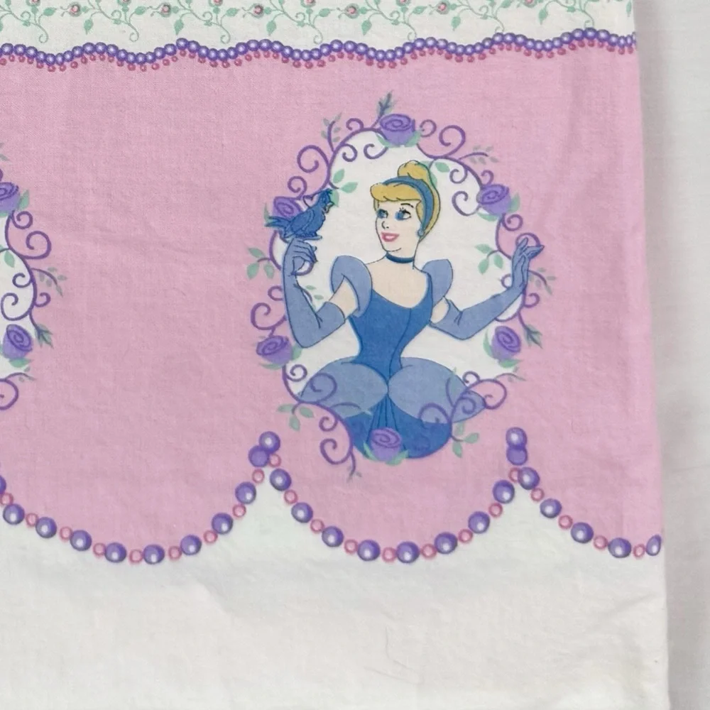 Vintage Y2K Pink Disney Princess Fabric Remnant 44”x32”